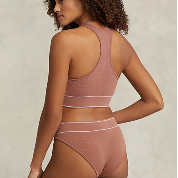 New Sold Out Polo Ralph Lauren Ribbed Cropped Jewelneck Tank Terracotta - Picture 4 of 7